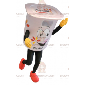 Giant White Yogurt Pot BIGGYMONKEY™ Mascot Costume –