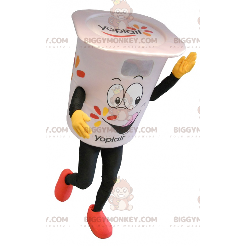 Giant White Yogurt Pot BIGGYMONKEY™ maskottiasu -