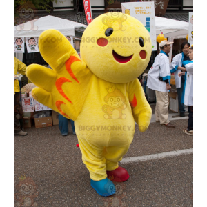 Disfraz de mascota pájaro gigante muñeco de nieve amarillo