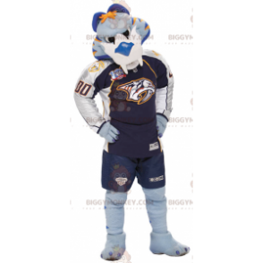 BIGGYMONKEY™ Mascot Costume Blue White Orange Tiger Sportswear