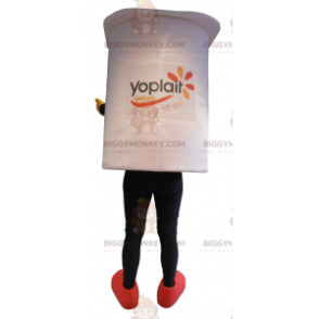 Traje de mascote gigante de pote de iogurte branco BIGGYMONKEY™
