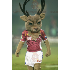 Costume de mascotte BIGGYMONKEY™ de cerf marron avec de grands