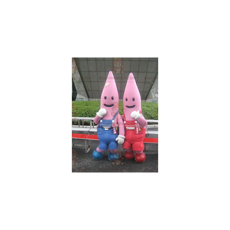 Duo de mascottes BIGGYMONKEY™ roses d'étoiles de mer habillées