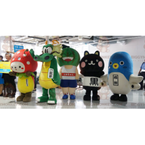 4 mascottes BIGGYMONKEY™ japonaises de jeu vidéo de mangas -
