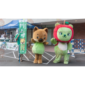 2 La mascotte di BIGGYMONKEY una volpe marrone e un orso verde