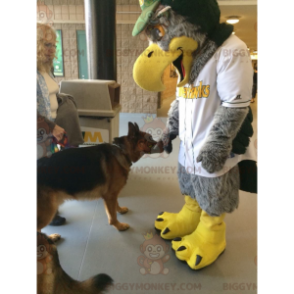 All Hairy Gray and Yellow Eagle BIGGYMONKEY™ Mascot Costume -