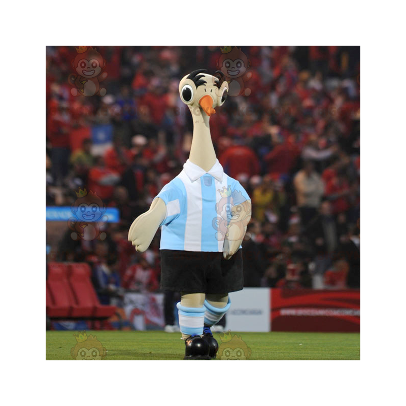 BIGGYMONKEY™ Mascot Costume Beige Ostrich Sportswear –