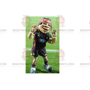 Rugby-Mann-Sportler BIGGYMONKEY™ Maskottchen-Kostüm -