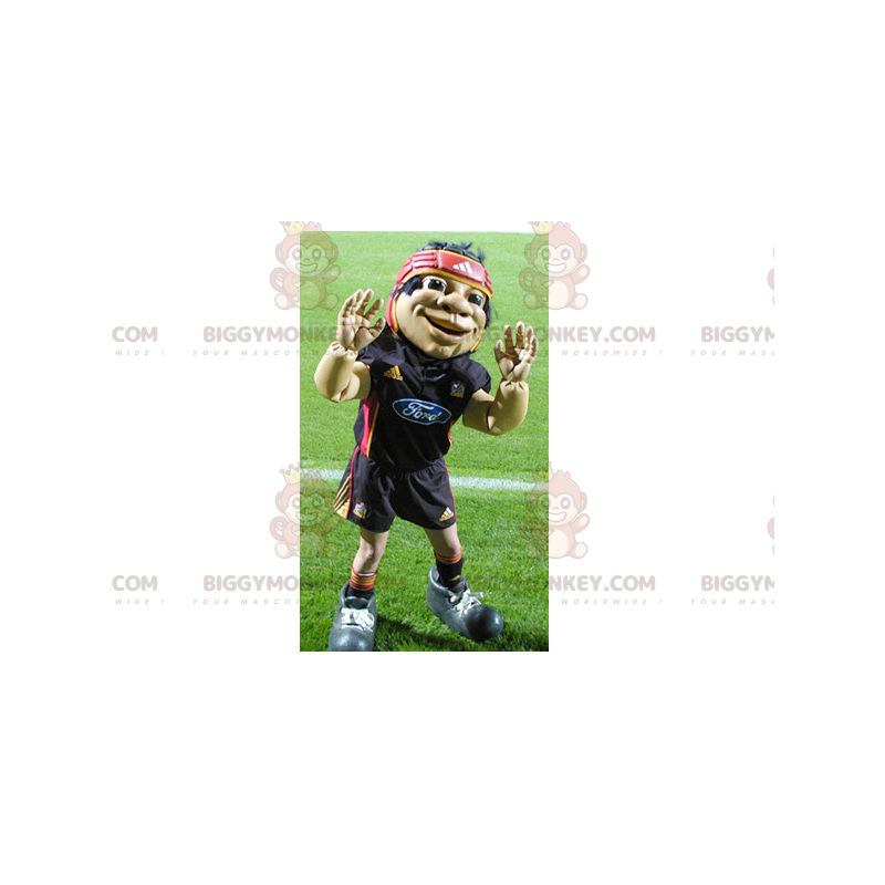 Rugby-Mann-Sportler BIGGYMONKEY™ Maskottchen-Kostüm -
