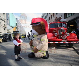 BIGGYMONKEY™ grote bruine teddybeer mascottekostuum in