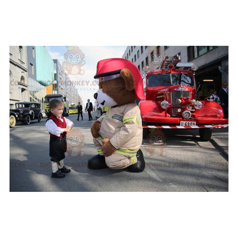 Traje de mascote de ursinho de pelúcia marrom grande