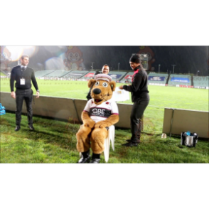 Brauner Hund BIGGYMONKEY™ Maskottchen-Kostüm in Sportbekleidung