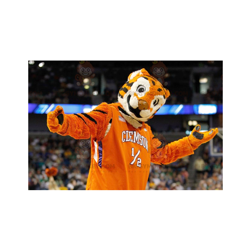 Disfraz de mascota BIGGYMONKEY™ de tigre tricolor naranja