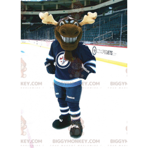 BIGGYMONKEY™ bruin kariboe rendier mascotte kostuum in hockey