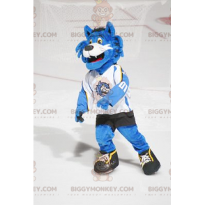 Costume da mascotte BIGGYMONKEY™ gatto blu e bianco in