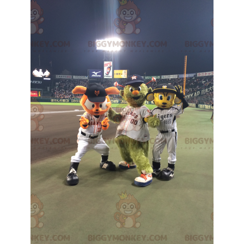 3 BIGGYMONKEY™s mascot an orange cat an alien and a mouse -