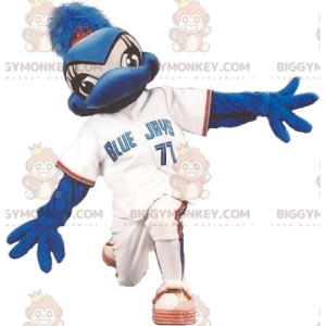 BIGGYMONKEY™ Blue Jay Bluebird maskotkostume i sportstøj -