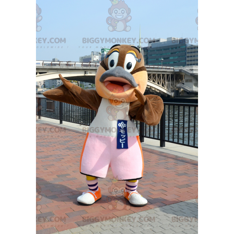 Platypus Brown and Gray Duck Bird BIGGYMONKEY™ Mascot Costume -