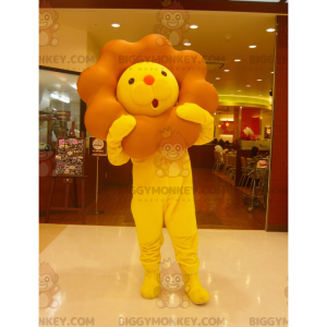 BIGGYMONKEY™ maskotkostume gul og brun løve med stor manke -