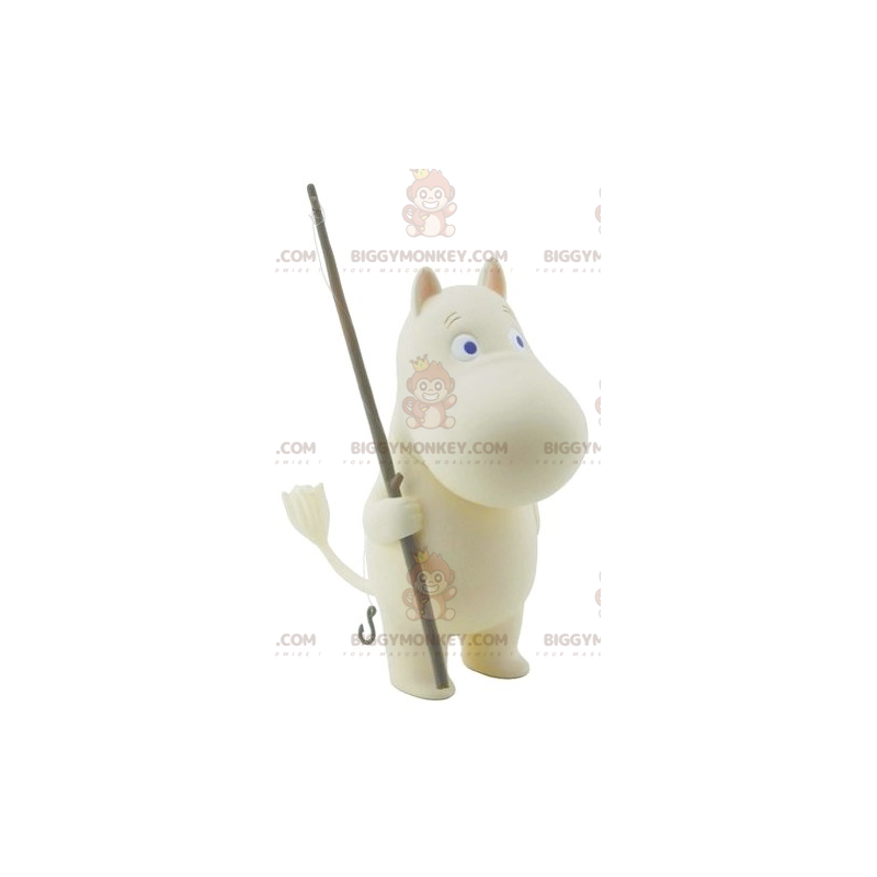 Costume de mascotte BIGGYMONKEY™ d'hippopotame blanc aux yeux