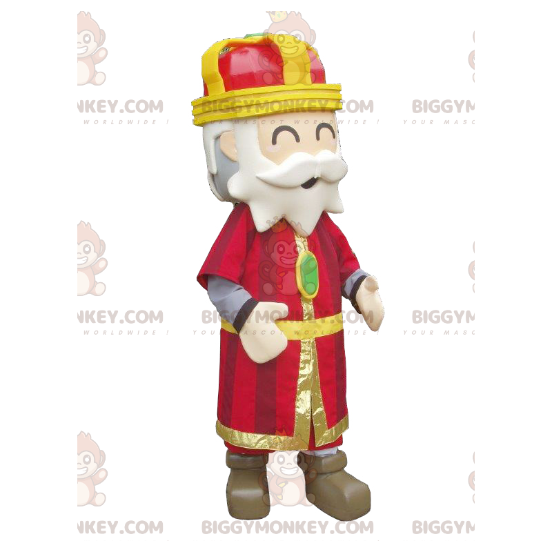 Costume de mascotte BIGGYMONKEY™ de roi coloré et jovial -