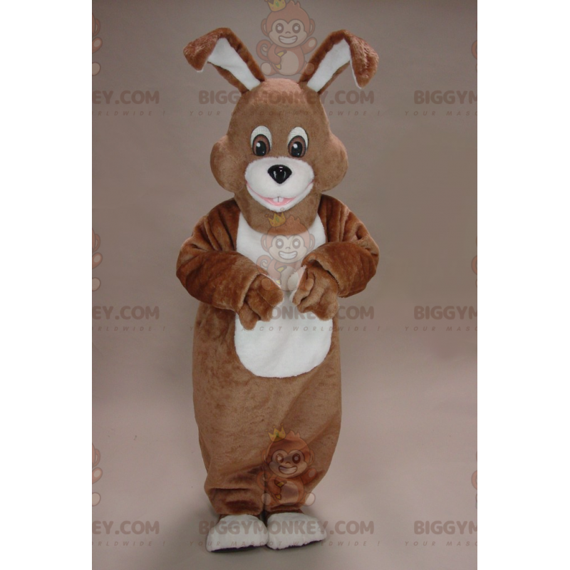 BIGGYMONKEY™ Mascot Costume Brown and White Rabbit with Big