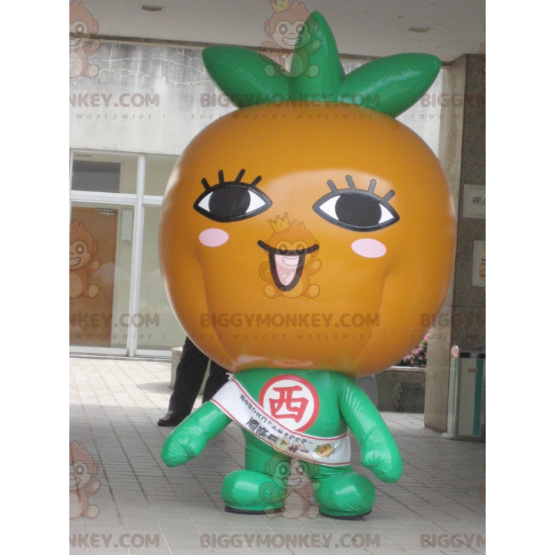 Disfraz de mascota gigante naranja calabaza naranja y verde