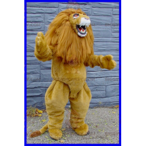 Big Mane Brown and White Lion BIGGYMONKEY™ Maskotdräkt -