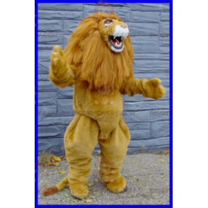 Big Mane Brown and White Lion BIGGYMONKEY™ Maskotdräkt -