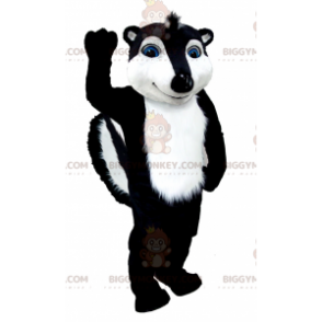 BIGGYMONKEY™ Mascot Costume Black and White Polecat with Blue
