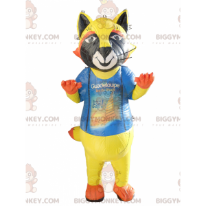 Πολύχρωμη στολή μασκότ γάτας BIGGYMONKEY™ - Biggymonkey.com