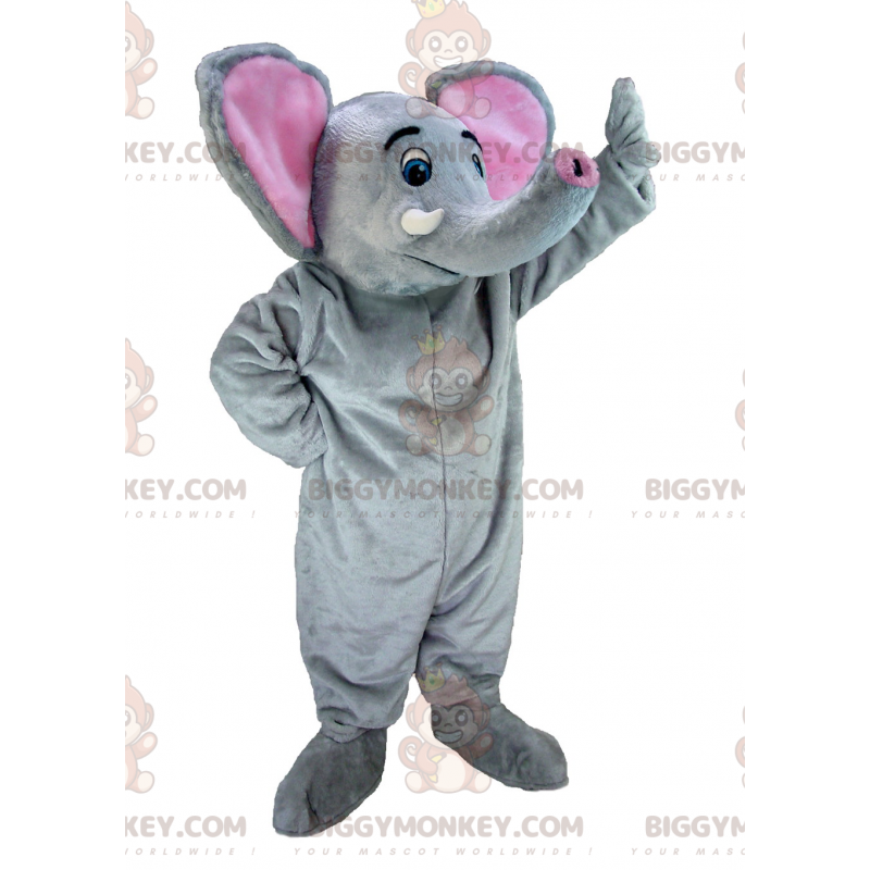 Στολή μασκότ Giant Grey και Pink Elephant BIGGYMONKEY™ -