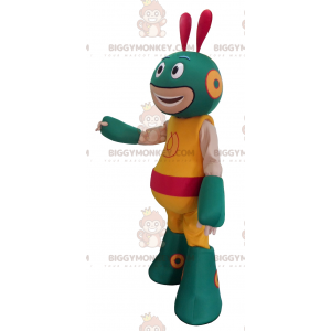 Costume mascotte BIGGYMONKEY™ robot alieno verde e giallo -