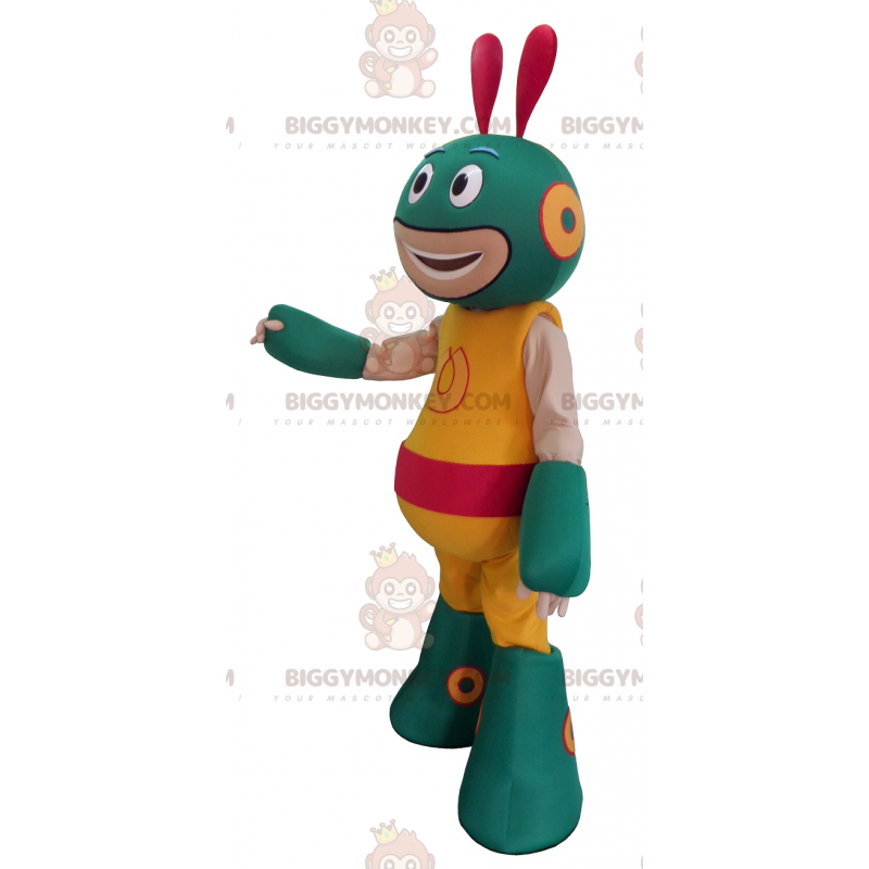 Disfraz de mascota Alien Robot verde y amarillo BIGGYMONKEY™ -