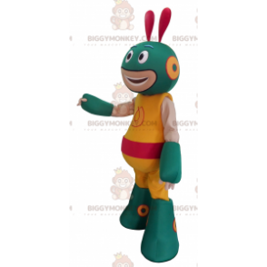 Costume mascotte BIGGYMONKEY™ robot alieno verde e giallo -