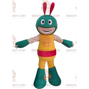Alien Groen en Geel Robot BIGGYMONKEY™ Mascottekostuum -