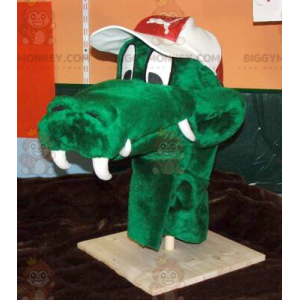 Costume de mascotte BIGGYMONKEY™ de tête de crocodile verte -