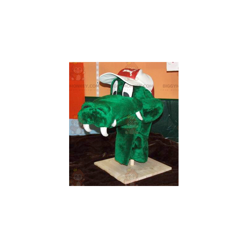 Costume de mascotte BIGGYMONKEY™ de tête de crocodile verte -