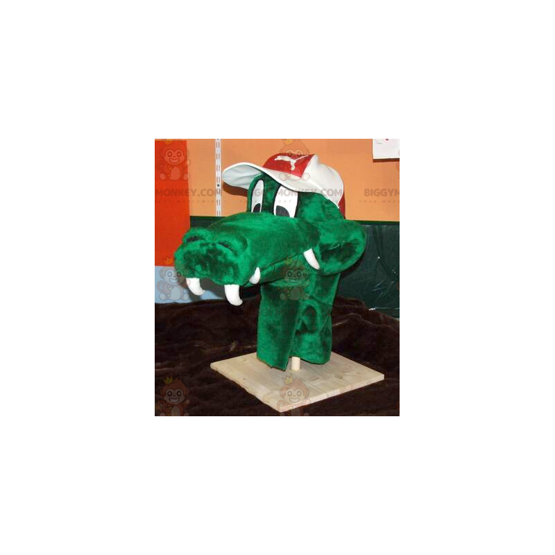 Costume mascotte BIGGYMONKEY™ testa di coccodrillo verde -