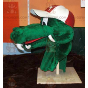 Groene krokodillenkop BIGGYMONKEY™ mascottekostuum -