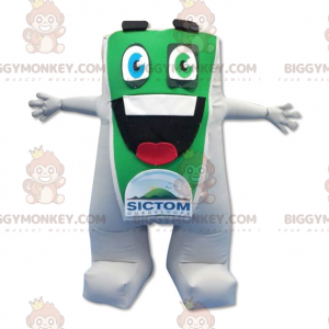 Costume de mascotte BIGGYMONKEY™ de gros bonhomme vert et blanc