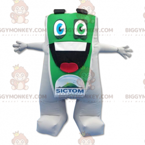 Disfraz de mascota Fat Man BIGGYMONKEY™ verde y blanco -