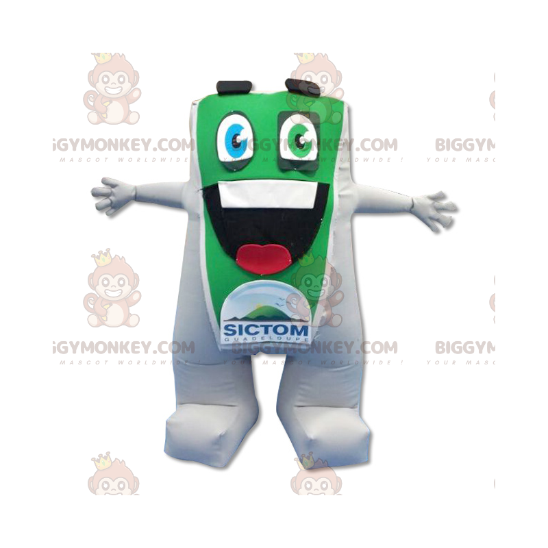 Costume de mascotte BIGGYMONKEY™ de gros bonhomme vert et blanc