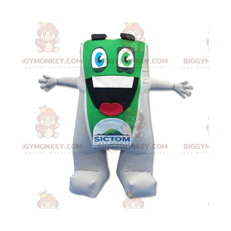 Green and White Fat Man BIGGYMONKEY™ Mascot Costume –