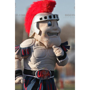 Jovial Knight BIGGYMONKEY™ mascottekostuum met helm en grijs