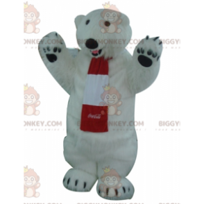 Fantasia de mascote BIGGYMONKEY™ do Urso Polar Branco Peludo -