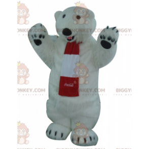 Kaikki karvainen valkoinen jääkarhu BIGGYMONKEY™ maskottiasu -