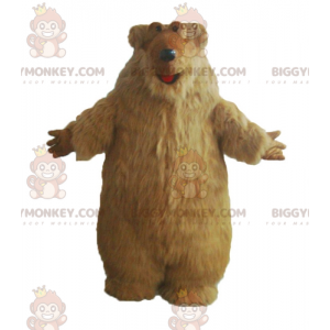 BIGGYMONKEY™ maskottiasu, keltainen karhu pitkillä hiuksilla -