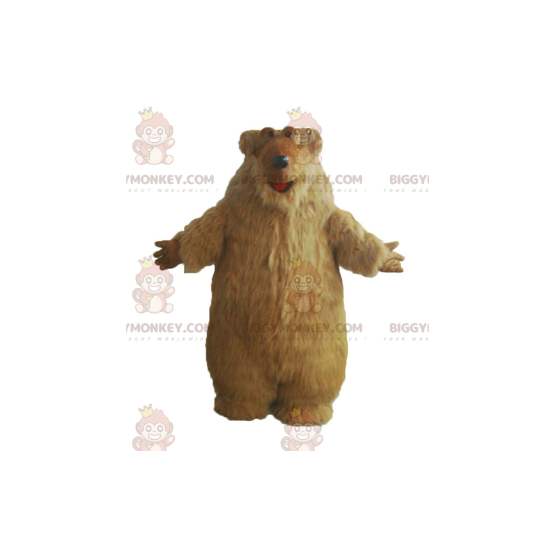 BIGGYMONKEY™ μασκότ στολή Κίτρινη αρκούδα με μακριά μαλλιά -
