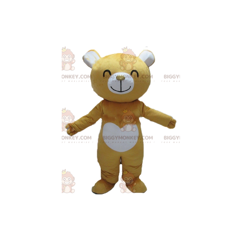 Costume mascotte Teddy BIGGYMONKEY™ giallo e bianco molto